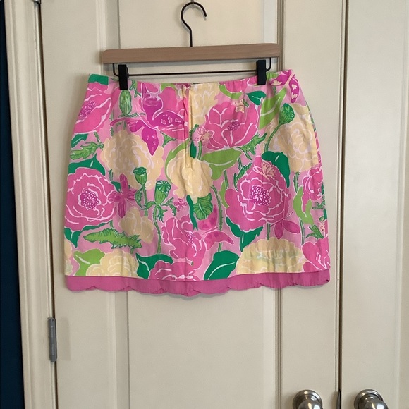 Lilly Pulitzer Cynthia Skirt Floral Pink Yelllow Size 12 - Picture 2 of 4